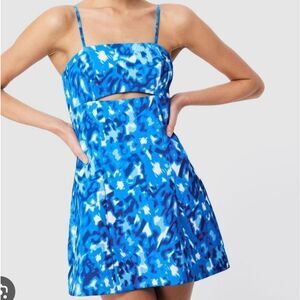 NWT Mossman Tempered Cutout Mini Dress In Blue Size 2